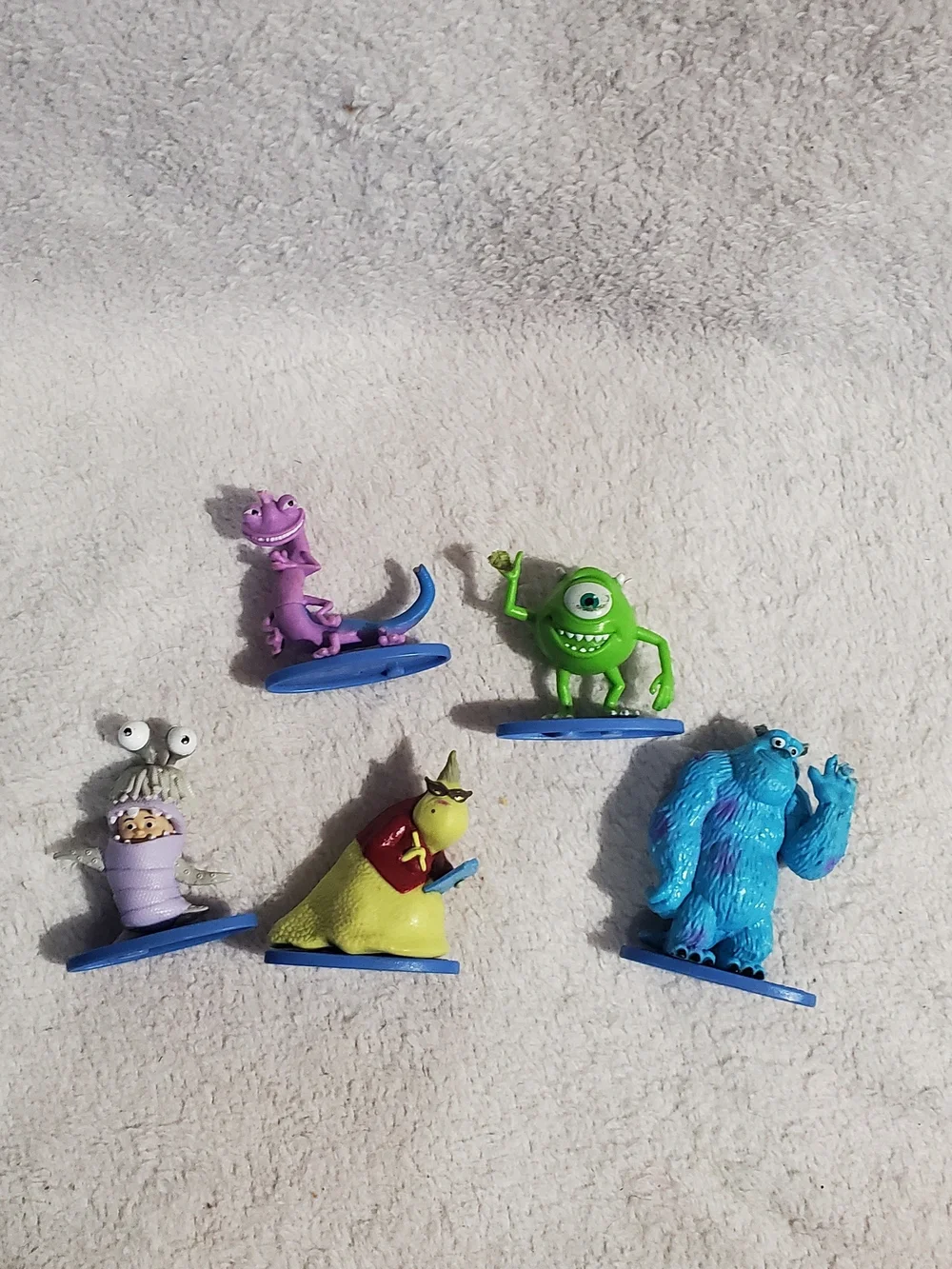 Monsters, Inc. Mini Figure Toy Set - Blue, Green, Purple, Yellow
